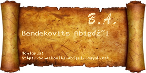 Bendekovits Abigél névjegykártya